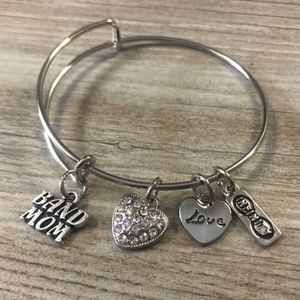 Band Mom Charm Bangle Bracelet